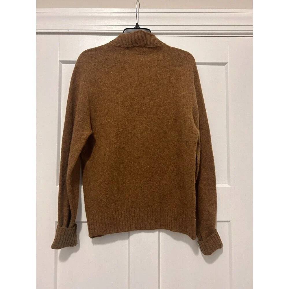 Vintage 80’s Jantzen Sweater Mens Large Tan Brown Wool Knit Crew Neck USA Made - Picture 4 of 4